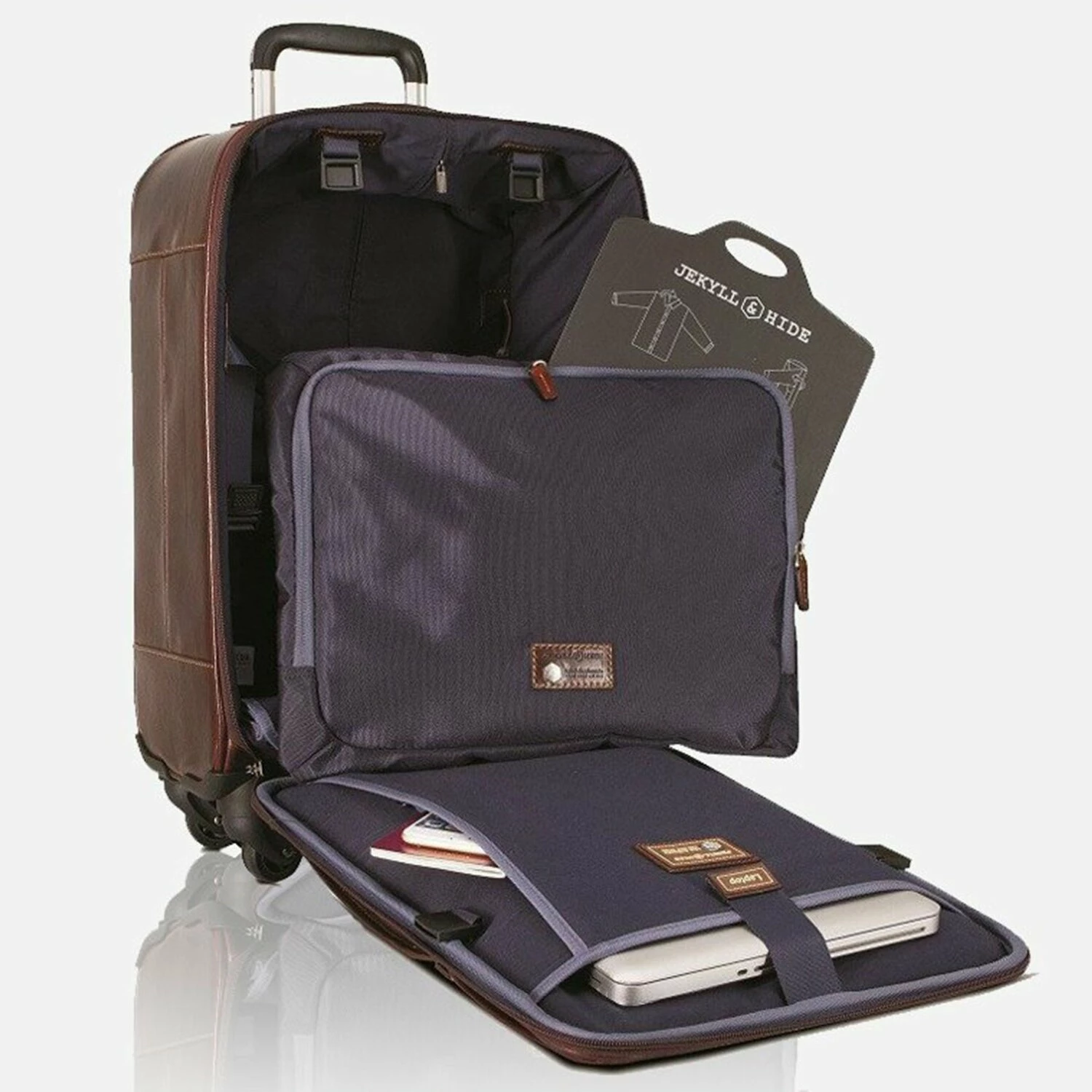 Oxford 4-Rollen Kabinentrolley Leder 47 Cm Laptopfach 4 Oxford 4-Rollen Kabinentrolley Leder 47 Cm Laptopfach – Bild 4